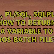 SQL Pl Sql Sqlplus How To Return A Variable To DOS Batch File