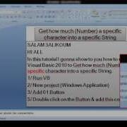 Visual Basic 2010 Get How Much A Specific Character The Number Into A Specific String