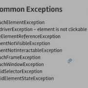 Lecture 14 Common Exceptions In Selenium In C Net