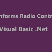 Visual Basic Net WinForms Radio Button Control