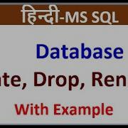 Creating Altering And Dropping A Database Hindi
