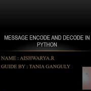 Python Project Message Encode Decode Implementation