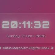 Glass Morphism Digital Clock JavaScript Project For Beginners