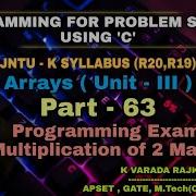 Part 63 Programming Example Multiplication Of 2 Matrices In C Arrays