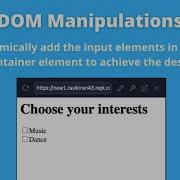 DOM Manipulations Dynamically Add The Input Elements In HTML Container CCBP Coding Test 2
