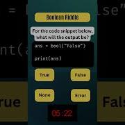 Can You Solve This Python Question 8 Boolean Riddle Python Quiz