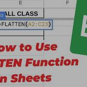 Как использовать функцию FLATTEN в Google Sheets