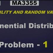 MA3355 MA3391 MA3303 Probability And Random Variable Exponential Distribution Problem 1 Tamil