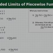 One Sided Limits Of Piecewise Functions Calculus
