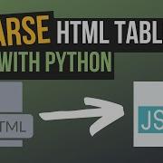How To Parse HTML Tables To JSON With Python