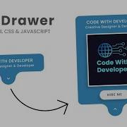 Animated Profile Card Drawer UI Design Using Html CSS Javascript