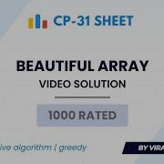 12 Beautiful Array Video Solution 1000 Rated TLE CP 31 Sheet Best Codeforces Problems