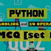 Python File Handling And Operations MCQ Python Tutorial