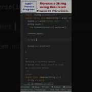 Recursion Program In Java Reverse A String In Java Shorts Java Coding Programming