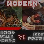 Modern MTG Монозеленая комбинация Broodscale против Izzet Prowesses Геймплей Magic The Gathering
