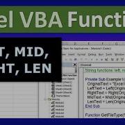 Excel VBA Functions LEFT MID RIGHT LEN