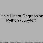 Multiple Linear Regression In Python Jupyter