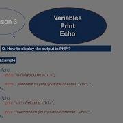 PHP Tutorial 3 Declare Variable Echo And Print The Variable In Php