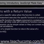 JavaScript Training Tutorial Functions With A Return Value