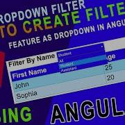 Table Dropdown Filter With JQuery How To Use External And Custom JavaScript Angular Tutorial