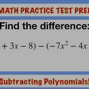 Math Practice Test Prep 7 Subtract Polynomials