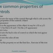 Common Properties Of Controls In Vb6