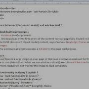 EXPLAIN DIFFERENCE BETWEEN DOCUMENT READY WINDOW LOAD