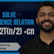 L 2 9 Recurrence Relation T N 2T N 2 Cn Recursive Tree Method Algorithm