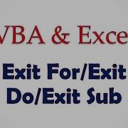 VBA Excel Lesson 4 Exit For Exit Do Exit Sub
