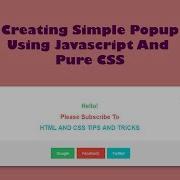 Modal Popup Box Using HTML And CSS HTML AND CSS TIPS AND TRICKS
