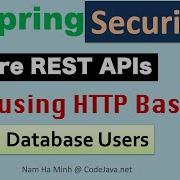 Spring Security Secure REST API With HTTP Basic And Database Users