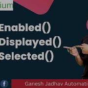 Difference Between IsEnabled IsDisplayed IsSelected Ganesh Jadhav Automation Studio