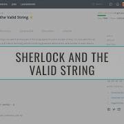 Sherlock And The Valid String HackerRank Problem Solution Python