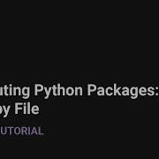 Distributing Python Packages Setup Py File
