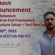Selenium Java Training Boot Camp Regular Batch 30th March 2023 8 15 AM IST 7 45 PM PST