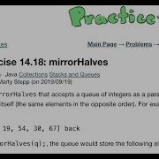 Java Practice It Exercise 14 18 MirrorHalves Collections Stacks And Queues Stack Queue