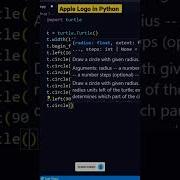 Draw Apple Logo In Python Python Turtle Graphics Coding Shorts Python