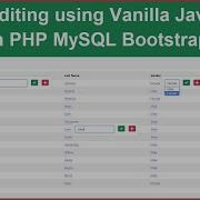 Inline Editing Using Vanilla JavaScript With PHP MySQL Bootstrap 5