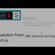 Subarray Sum Equals K LeetCode 560