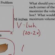 Maximizing Volume The Open Box Problem Part 1 2