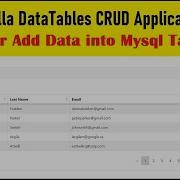 Vanilla DataTables CRUD Application Insert Or Add Data Into Mysql Table 2