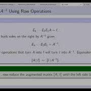 1 5 Elementary Matrices And Finding A Inverse By Row Operations