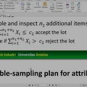 Double Sampling Plan For Attribute Part 1
