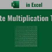 Create Multiplication Table In Excel
