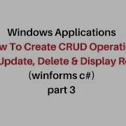 C Winforms Crud Example Insert Update Delete Display