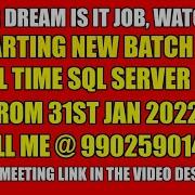 Starting New Batch On Sql Server DBA From 31st Jan