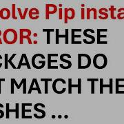 Resolve Pip Install ERROR These Packages Do Not Match The Hashes From The Requirements File