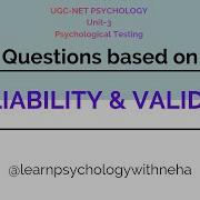 Questions Based On Reliability And Validity