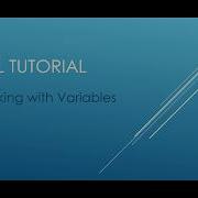 SQL Tutorial Working With Variables
