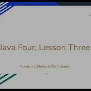 2021 Java Four Lesson Three Comparable